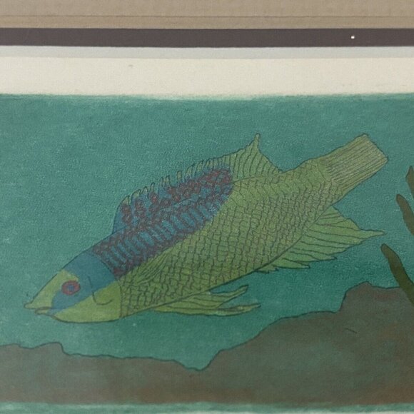 Mel Fleck Spanish Hogfish Art Signed Framed Original Print 8 of 150‎ 3 D Collage - Picture 4 of 16